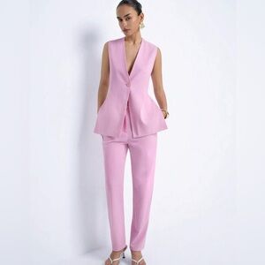 Pink Waistcoat Vest and Pants Set